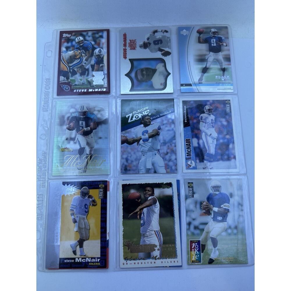 Steve McNair Tennessee Titans Football Cards 11 Card Lot Topps Fleer Upper Deck